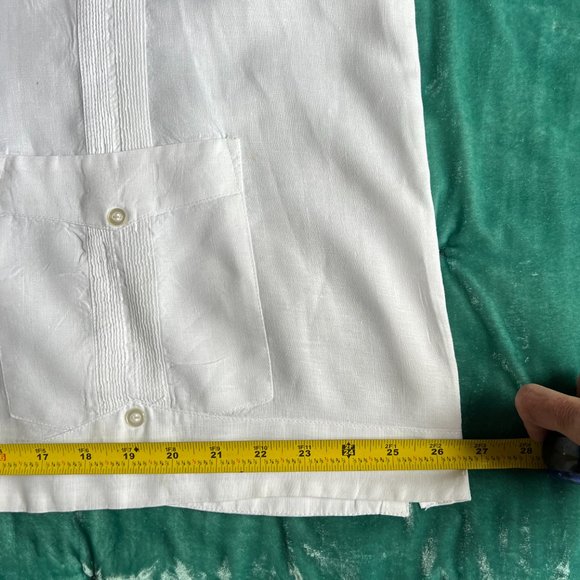 gorgeous, pristine 100% linen guayabera shirt from Mérida, Mexico - sz XL - Picture 9 of 12